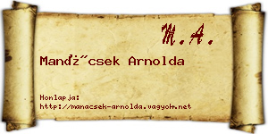 Manácsek Arnolda névjegykártya